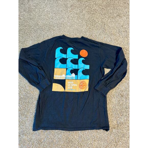 Vans 2018 US Open Surfint Huntington Beach POSTER LONG SLEEVE T-SHIRT Small - Picture 4 of 5